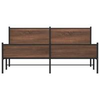 Bedframe zonder matras metaal bruin eikenkleurig 160x200 cm - thumbnail