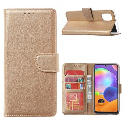 Flip Cover Samsung Galaxy A02s Goud met Standaard Flip Cover Samsung Galaxy A02s Goud met Standaard