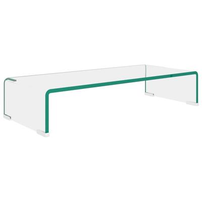 TV-meubel/monitorverhoger transparant 60x25x11 cm glas