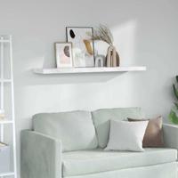 Wandplank met opslag Wit Marmer 120 x 23,5 x 4 cm Bewerkt hout - thumbnail