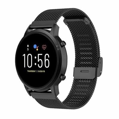 By Qubix - Compatible met Garmin Venu 3s / Vivoactive 4s / Venu 2s / Vivomove 3s / Forerunner 255s - Milanese bandje met klemsluiting - Zwart - Compatible Garmin bandje