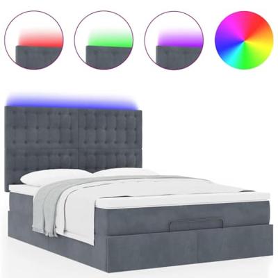 Ottoman bed met matrassen en LED's 140x190cm fluweel
