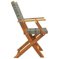 Tuinstoelen 4 st inklapbaar poly rattan en massief hout grijs - thumbnail