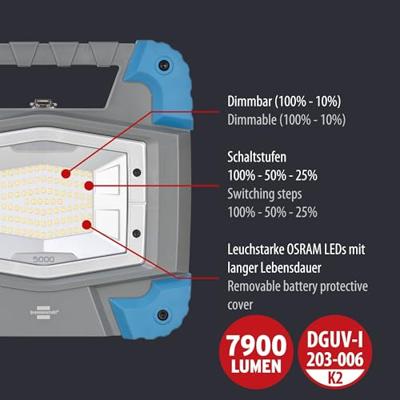 Brennenstuhl Mobiele LED | accu werklamp | BS 5000 | MA Bosch System | 6000lm | IP55 - 1171630501