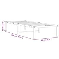 Bedframe metaal wit 75 x 190 cm - thumbnail