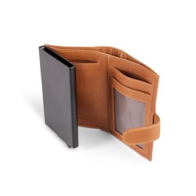 Pasjeshouder leer - met naam - Bruin