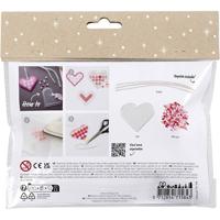 Creativ Company Mini hobbyset strijkkralen, kerstharten, roze, lichtroze, primair rood, wit, 1 doos - thumbnail