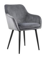 Artistiq Eetkamerstoel 'Juna' Velvet, kleur Grijs - thumbnail
