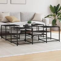 Salontafel 121x121x40 cm bewerkt hout zwart - thumbnail