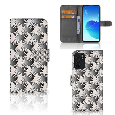 OPPO Reno6 5G | Telefoonhoesje | Met pasjeshouder | Salamander Grey OPPO Reno6 5G | Telefoonhoesje | Met pasjeshouder | Salamander Grey