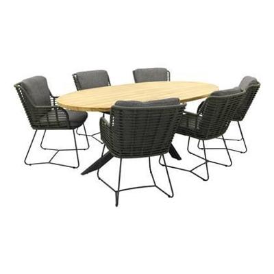 4 Seasons Fabrice green/Taste Prado Ellips 240x115 cm. tuinset - 7-delig