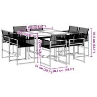 9-delige Tuinset poly rattan zwart - thumbnail