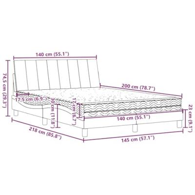 Bed met matras "Hanko" stof lichtgrijs 140x200 cm