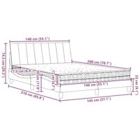 Bed met matras "Hanko" stof lichtgrijs 140x200 cm - thumbnail