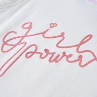 Kindershirt met ruches aan de mouwen glitterprint 116 ecru - thumbnail