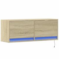 Tv-wandmeubel met LED-verlichting 100x31x35 cm sonoma eiken - thumbnail