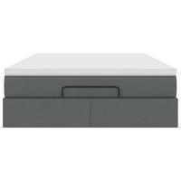 Ottoman bed met matras 140x190cm stof donkergrijs - thumbnail