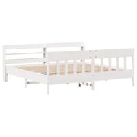 Bedframe zonder matras massief grenenhout wit 180x200 cm - thumbnail