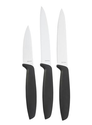 HEMA Keukenmessen - 3 stuks (zwart)