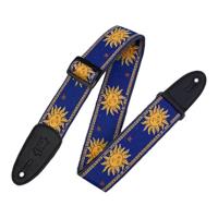 Levys Leathers MPJG-SUN-BLU geweven gitaarband met print - blauw met zon - thumbnail
