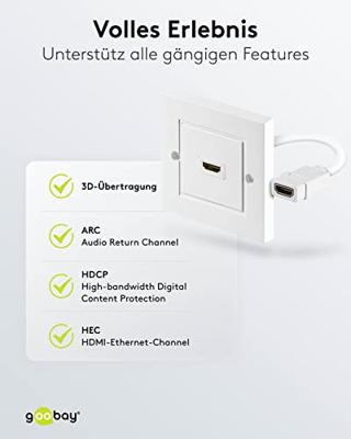 HDMI naar HDMI 1.4 (F) Inbouwdoos - 1 poort - 4K, 3D & Full HD (1080p HD)