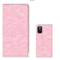 Samsung Galaxy A41 Smart Cover White Flowers - thumbnail
