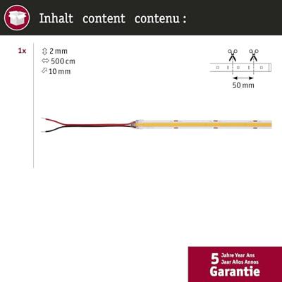 Paulmann Strip Silver COB 76030 LED-strip Energielabel: G (A - G) 24 V 5000 mm Warmwit 5 m
