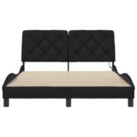 Bedframe met LED zonder matras 140x190 cm stof zwart - thumbnail