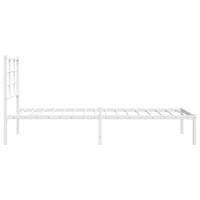 Bedframe met hoofdbord metaal wit 150x200 cm - thumbnail