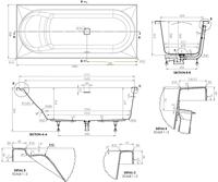 Ben Cenelio Design inbouwbad met ligzijde links 180x80cm glans wit acryl incl. afvoer wit - thumbnail