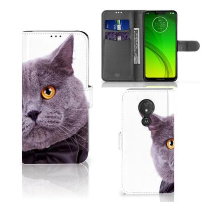 Motorola Moto G7 Power | Telefoonhoesje | Met pasjeshouder | Kat Motorola Moto G7 Power | Telefoonhoesje | Met pasjeshouder | Kat