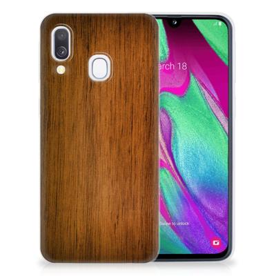 Samsung Galaxy A40 | Bumper Hoesje | Donker Hout