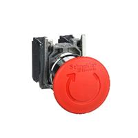 Schneider Electric XB4BS8445 Paddenstoelschakelaar Metalen frontring, Met NOT-AUS schakelaar, Rond, Terugstelbaar 120 V/AC 6 A 1x NC, 1x NO IP66, IP67, IP69, - thumbnail