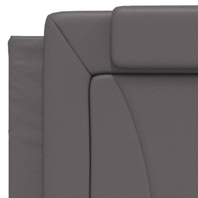 Bed met matras kunstleer grijs 120x200 cm - thumbnail