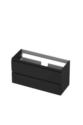 Onderkast INK 2 laden greeploos gelakt 100 cm x 40 cm x 52 cm Mat zwart 1241026