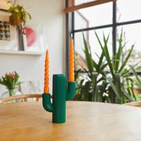 Candle holder Cactus green resin - thumbnail