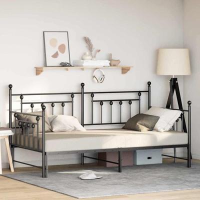 Bedframe voor een daybed Zwart 100 x 200 cm Staal
