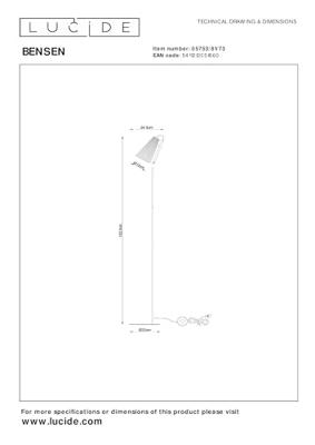 Lucide BENSEN - Vloerlamp - 1xE14 - Naturel Lucide BENSEN - Vloerlamp - 1xE14 - Naturel