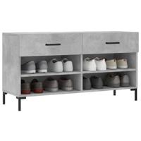 VidaXL Schoenenbank 102x35x55 cm bewerkt hout betongrijs - thumbnail