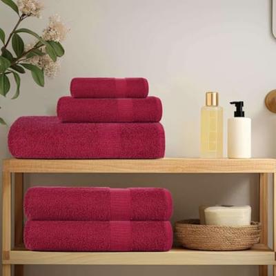 6-delige Handdoekenset 360 g/m 100% katoen bordeauxrood