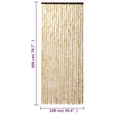 VidaXL Vliegengordijn 100x200 cm chenille beige