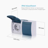 ABB 2CKA002084A0720 Geaard stopcontact IP44 Blauw-groen, Grijs-wit (RAL 7035) - thumbnail
