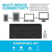 JLab Go Draadloos toetsenbord - Bluetooth met 2,4 GHz radio, USB-dongle, stil, klein, QWERTZ-lay-out, multi-device mini draadloos toetsenbord, voor pc/Mac/iPad/tablet/computer/laptop - thumbnail