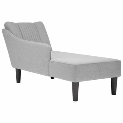 Chaise longue met rechterarmleuning stof wolk grijs