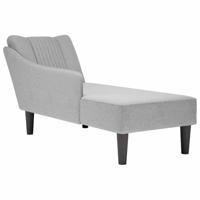 Chaise longue met rechterarmleuning stof wolk grijs - thumbnail