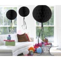 Zwarte honeycomb bol - 30 cm - thumbnail