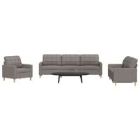 3-delige Loungeset stof taupe - thumbnail