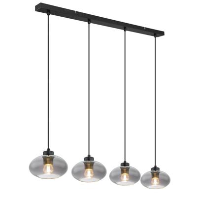 Globo Zwarte hanglampShaun 4-lichts recht - 15572-4H