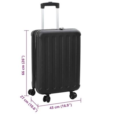 VidaXL Koffer met slot zwart 43 x 27 x 66 cm abs kunststof VidaXL Koffer met slot zwart 43 x 27 x 66 cm abs kunststof