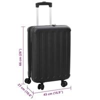 VidaXL Koffer met slot zwart 43 x 27 x 66 cm abs kunststof - thumbnail